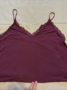 Victoria's Secret Lace-Trim Camisole - Burgundy